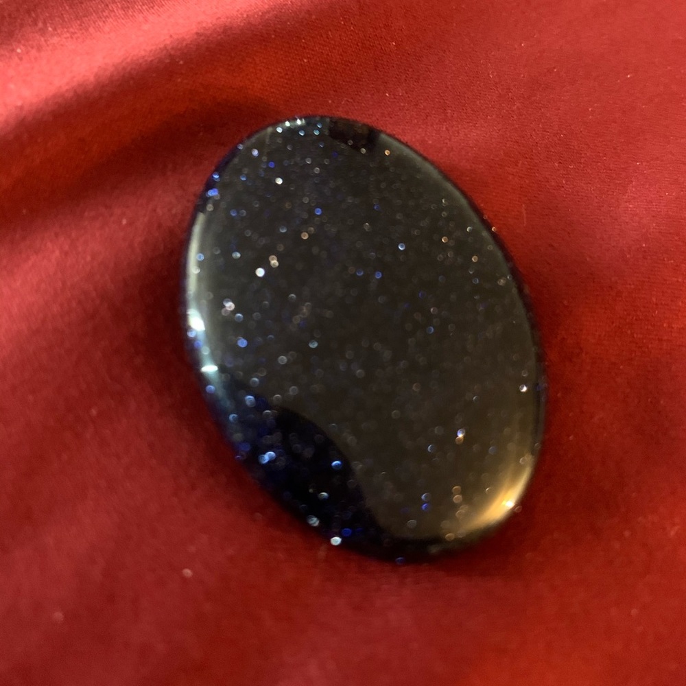 Blue goldstone polished thumb stone